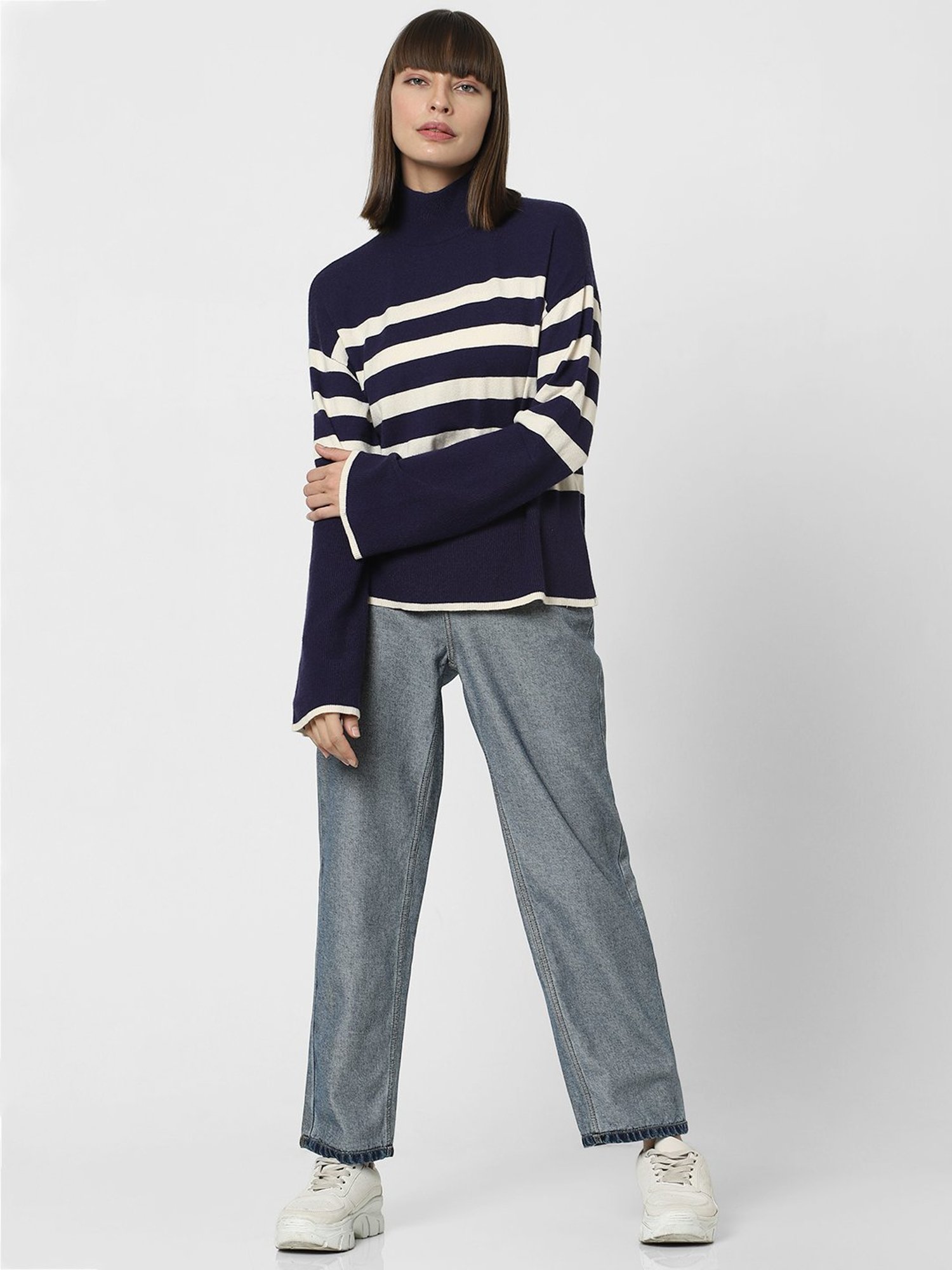 Vero Moda Navy & White Striped Pullover