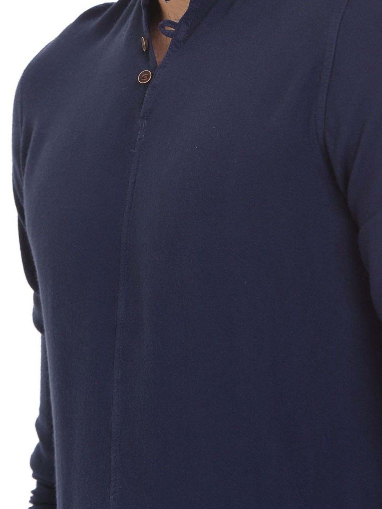 Identiti Blue Tapered Fit Short Kurta
