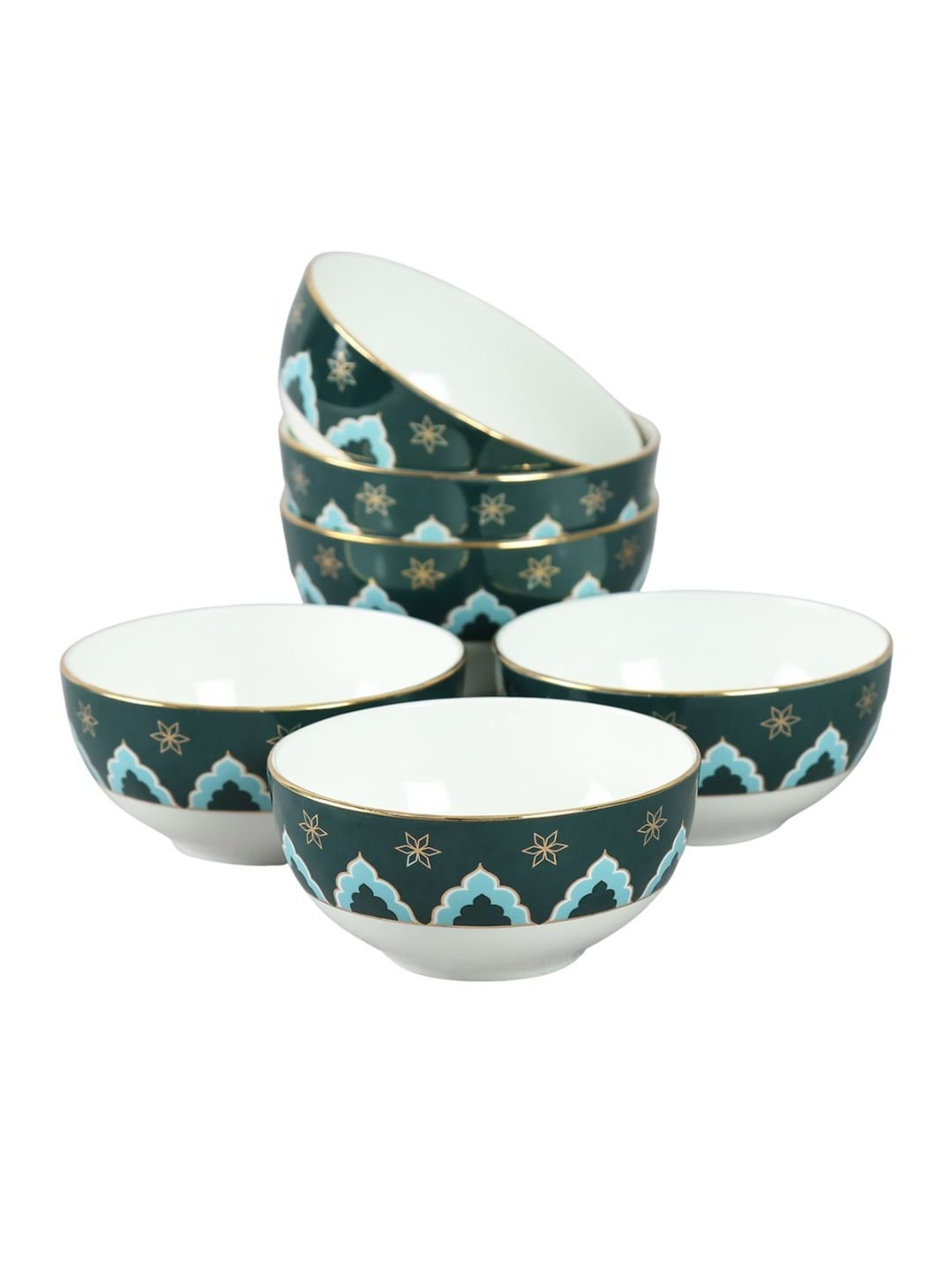 India Circus White Dinner Set 20 Pieces With Accented and 22 Carat Gold Each With Gift Premium Box