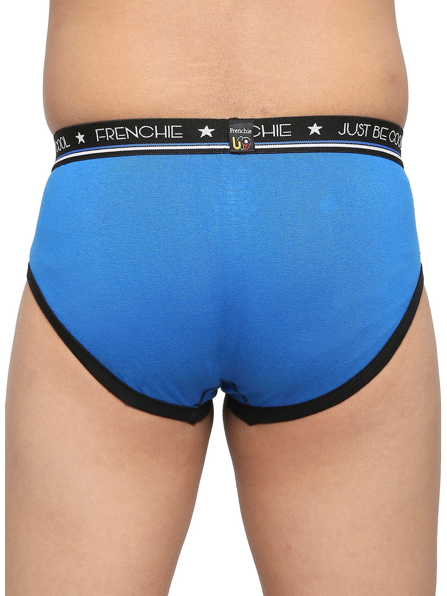 Frenchie Kids Blue & Grey Solid Briefs (Pack Of 2)