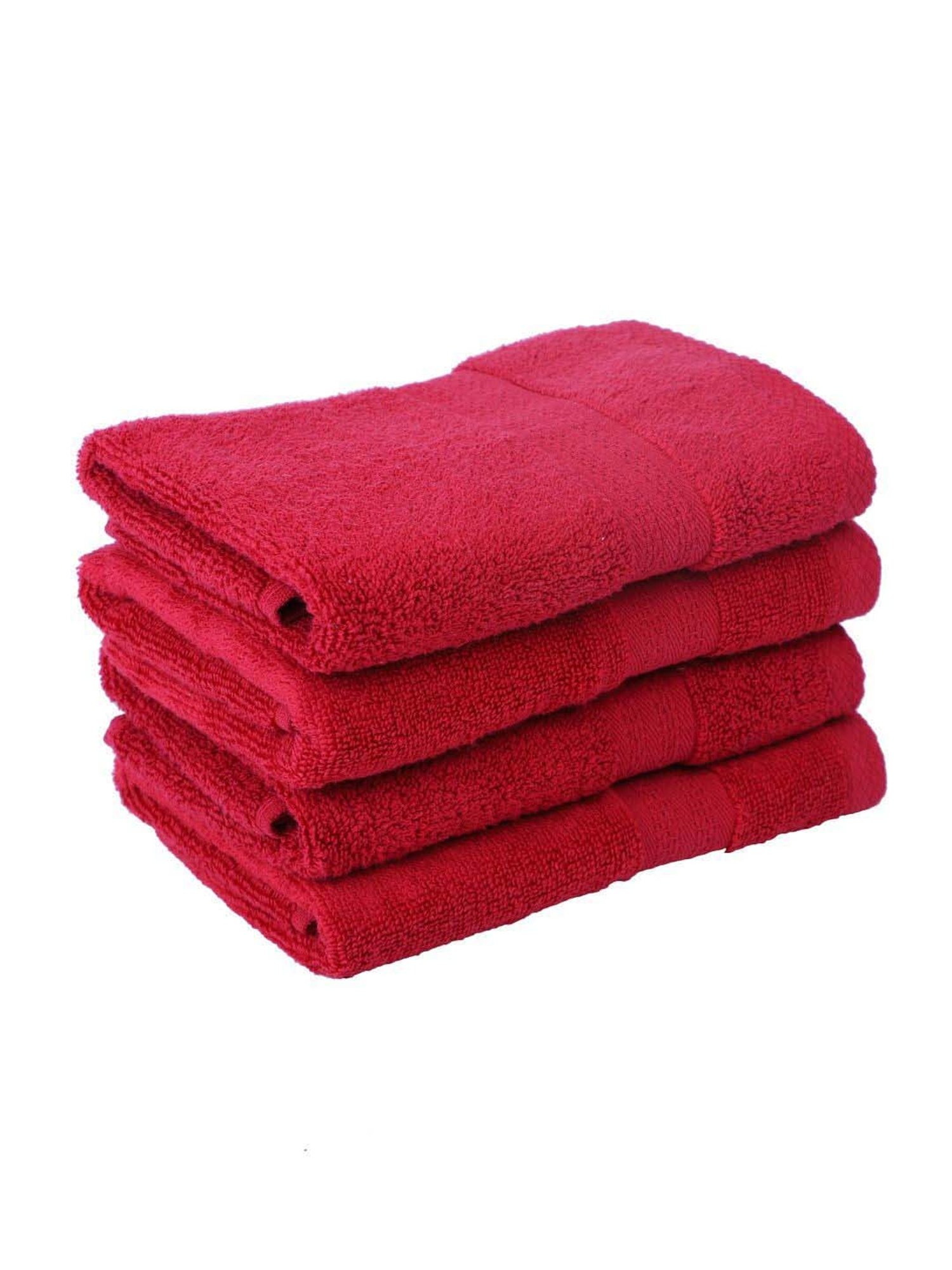 BIANCA Zero-Twist 100% Cotton Ultra-Fluffy Towels -4pc Hand Towel (paradiso) solid-burgundy