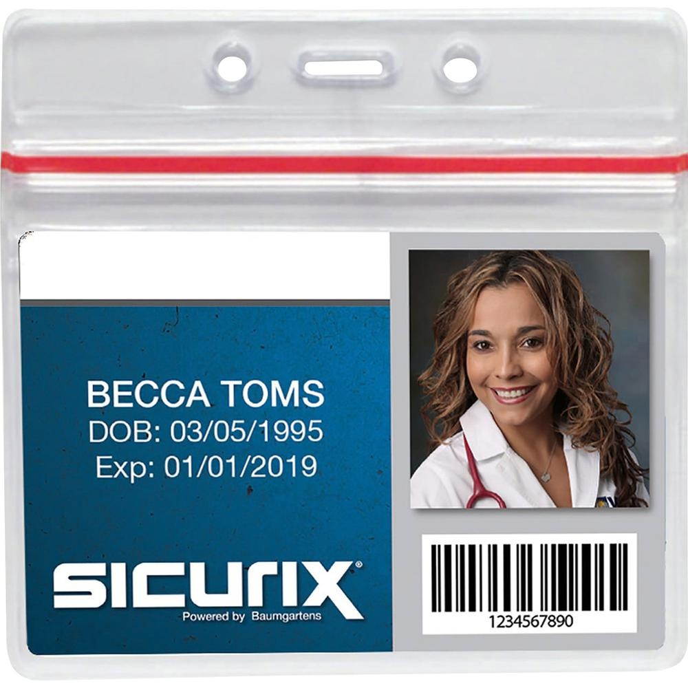 Baumgartens 47830 Sealable ID Badge Holder - Clear