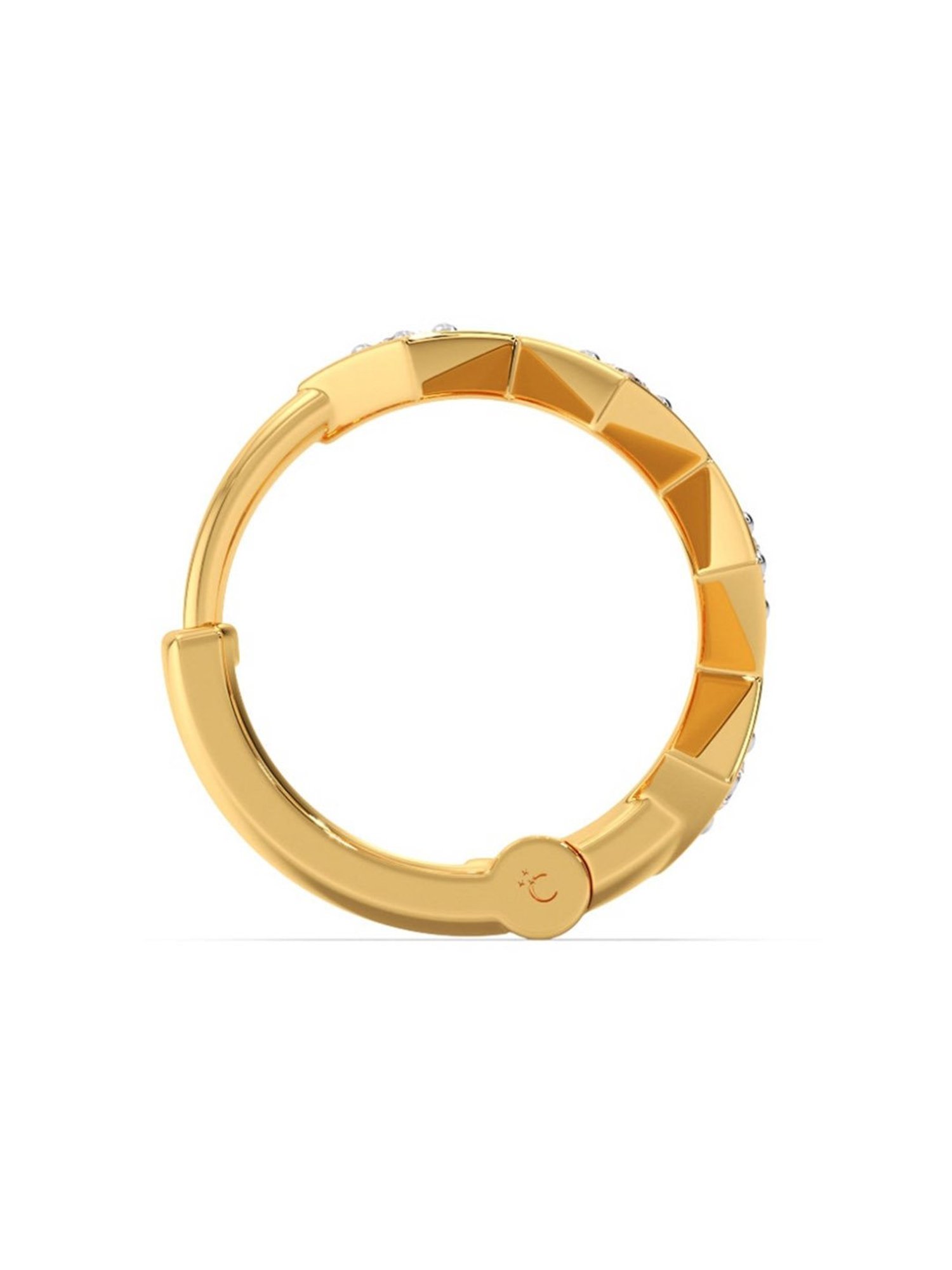 Candere by Kalyan Jewellers Stylish Design 18k Yellow Gold & Certified Diamond Nose Ring