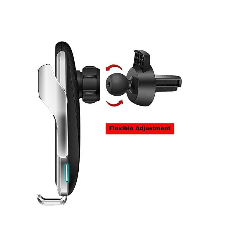 Smart Sensor Wireless Car Charger Mount, Automatic Clamping QC/QI 10W Fast Charging Car Charger Holder Compatible with iPhone 11/Xs/Xs Max/XR/X,Samsung Note 9/S9/ S9+/S8 etc (Gold)