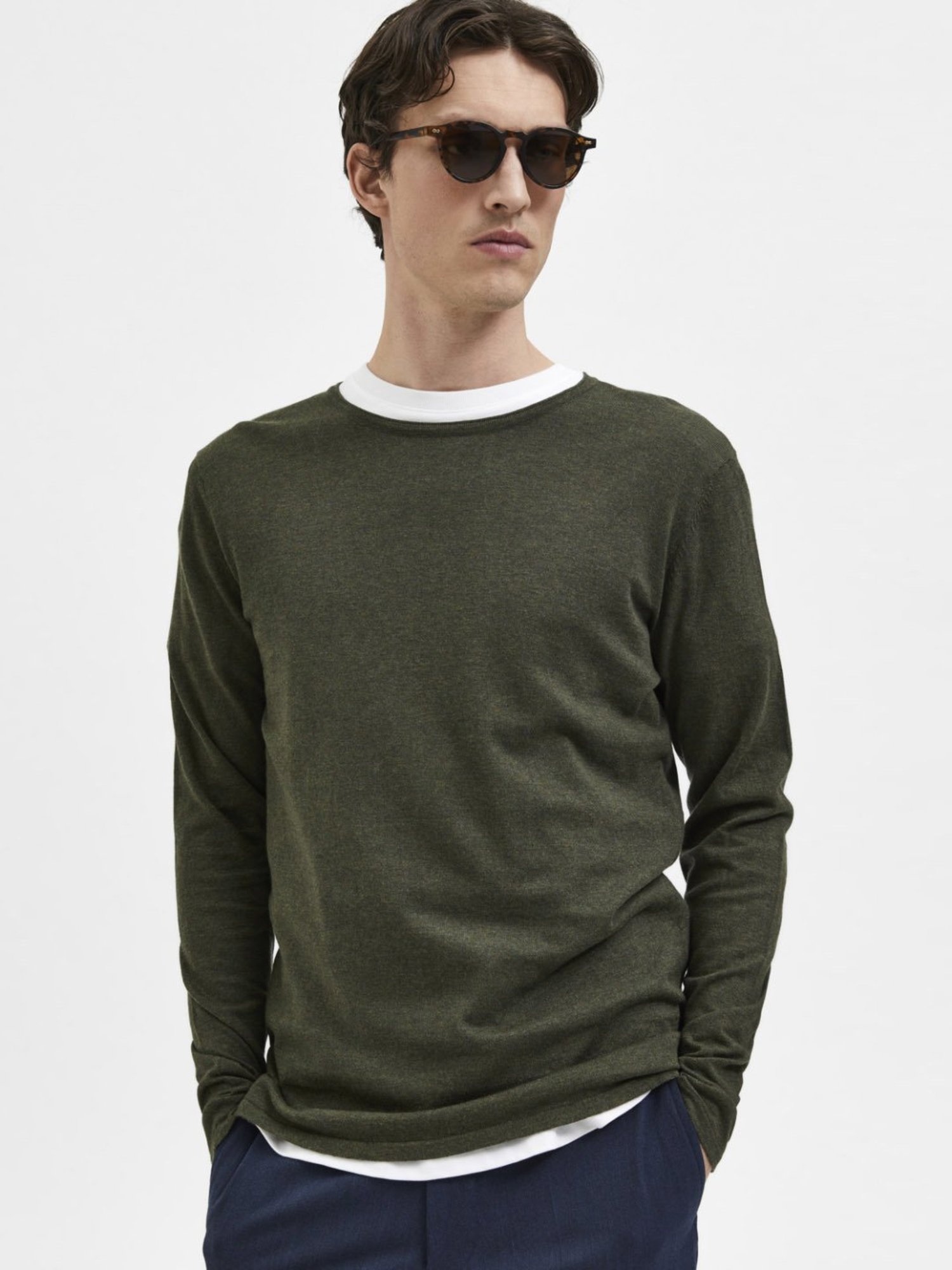 SELECTED HOMME Forest Night Regular Fit Self Pattern Sweater