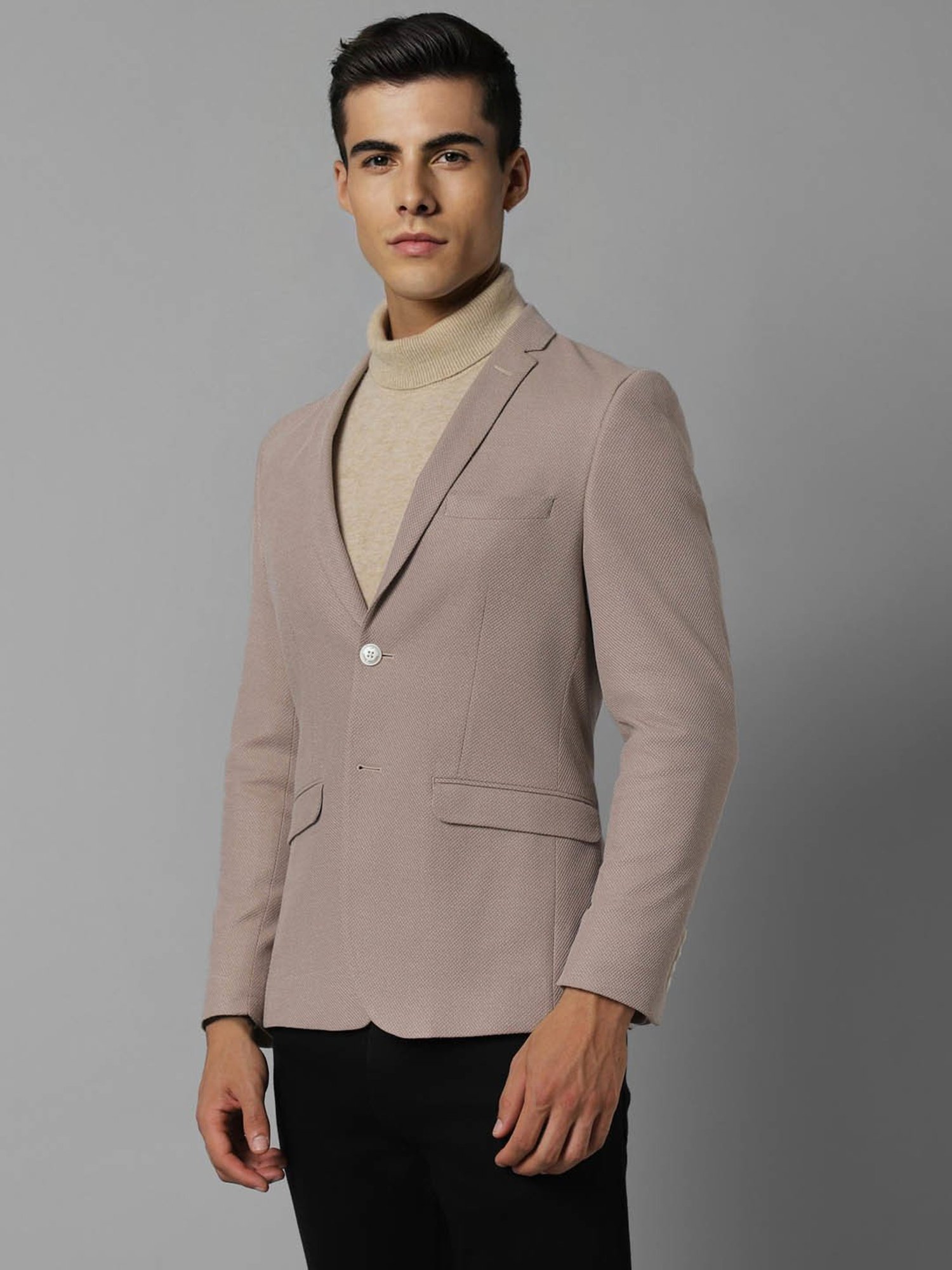 Louis Philippe Sport Beige Cotton Slim Fit Blazer