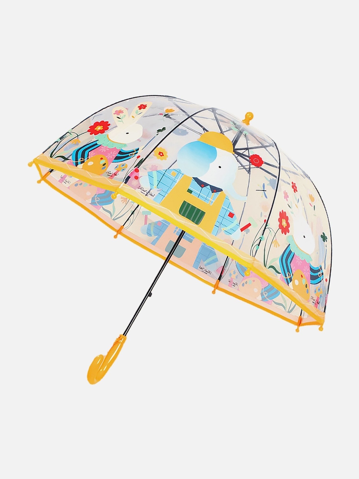 Little Surprise Box Yellow Polyester Printed 2 Fold Umbrella