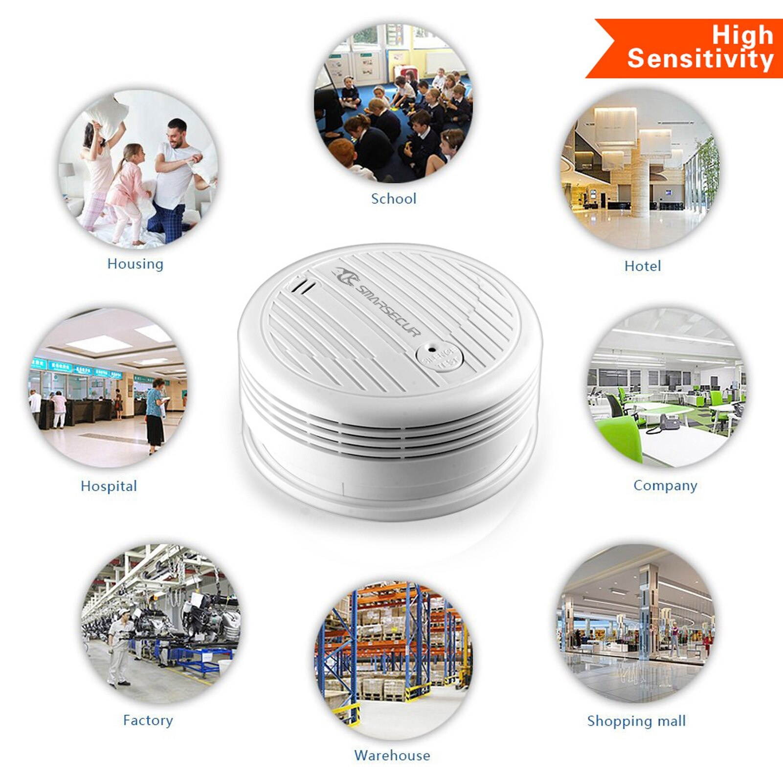 Tuya WIFI Smokes Detector Alarm Intelligent Home Life Home Household Office Hospital Multifunction Utility Tools