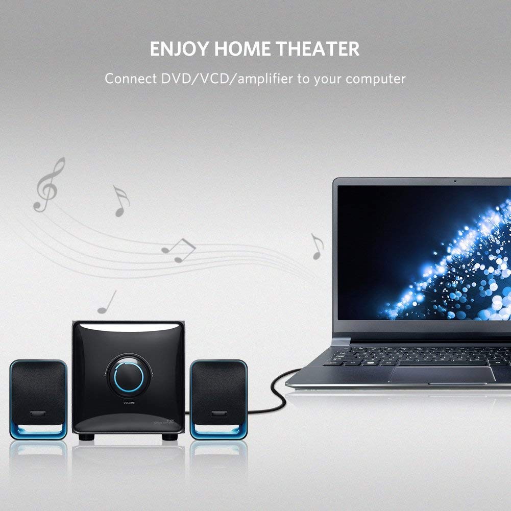 LUOM RCA Cable, 3.5mm Aux to 2 RCA Stereo Audio Adapter Cable Audio Auxiliary Stereo Y Splitter Cable, 3.3 Feet