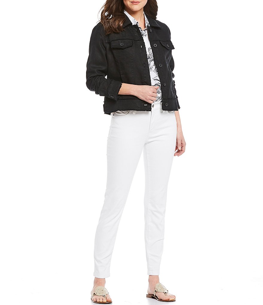 Tommy Bahama Two Palm Raw Edge Point Collar Button Front Jacket