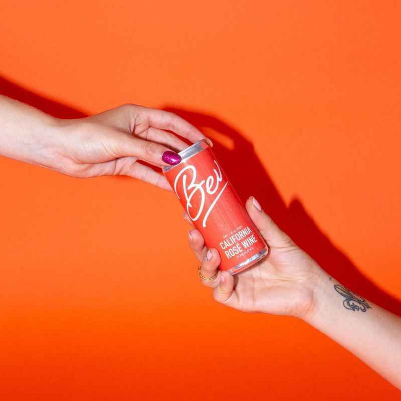 Bev California Rosé Wine - 4pk/250ml Cans