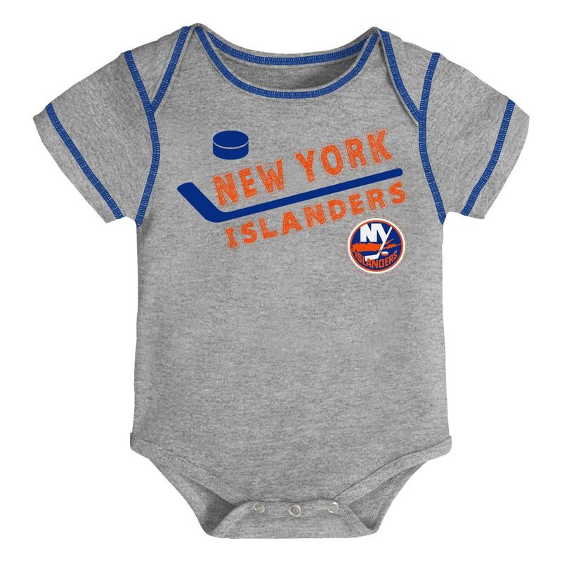 NHL New York Islanders Baby Boys' Game Winner Bodysuit Set 3pk - 6-9M