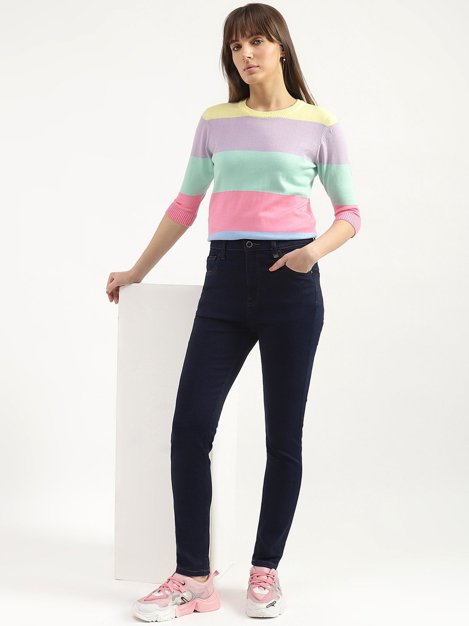 United Colors of Benetton Multicolor Cotton Striped Top