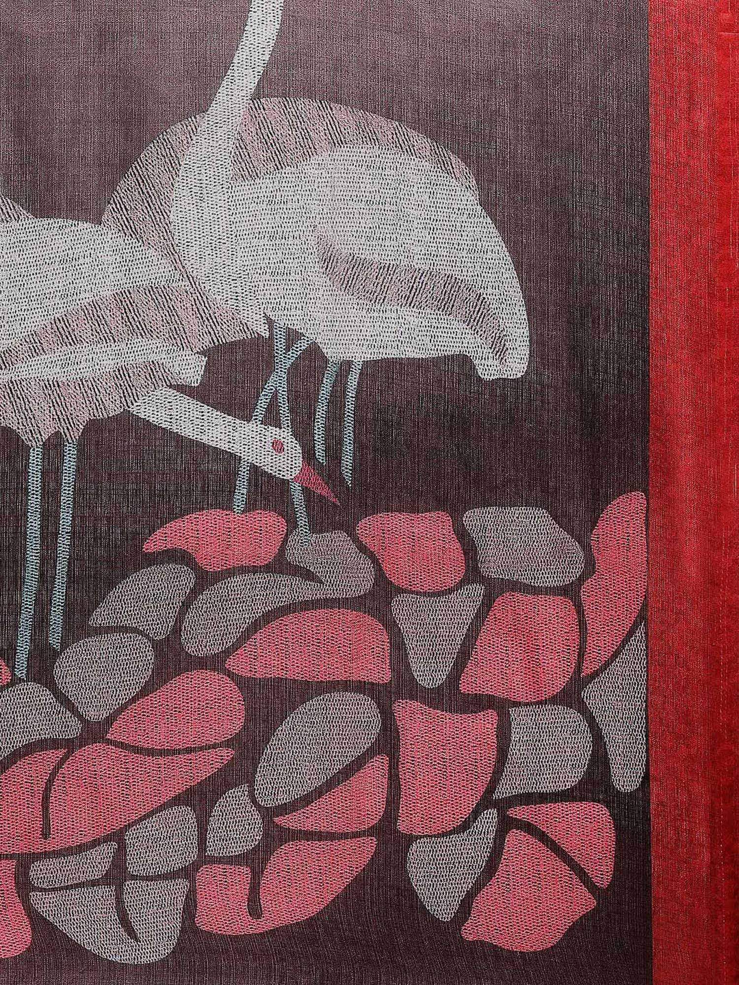 Saree Mall Brown Printed Dupatta