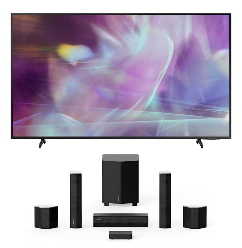 Samsung UN50TU8000 50" Crystal 8 Series 4K Ultra High Definition Smart TV with a Samsung HW-Q67CT 7.1CH Soundbar with Acoustic Beam and Wireless Rear Kit (2020)