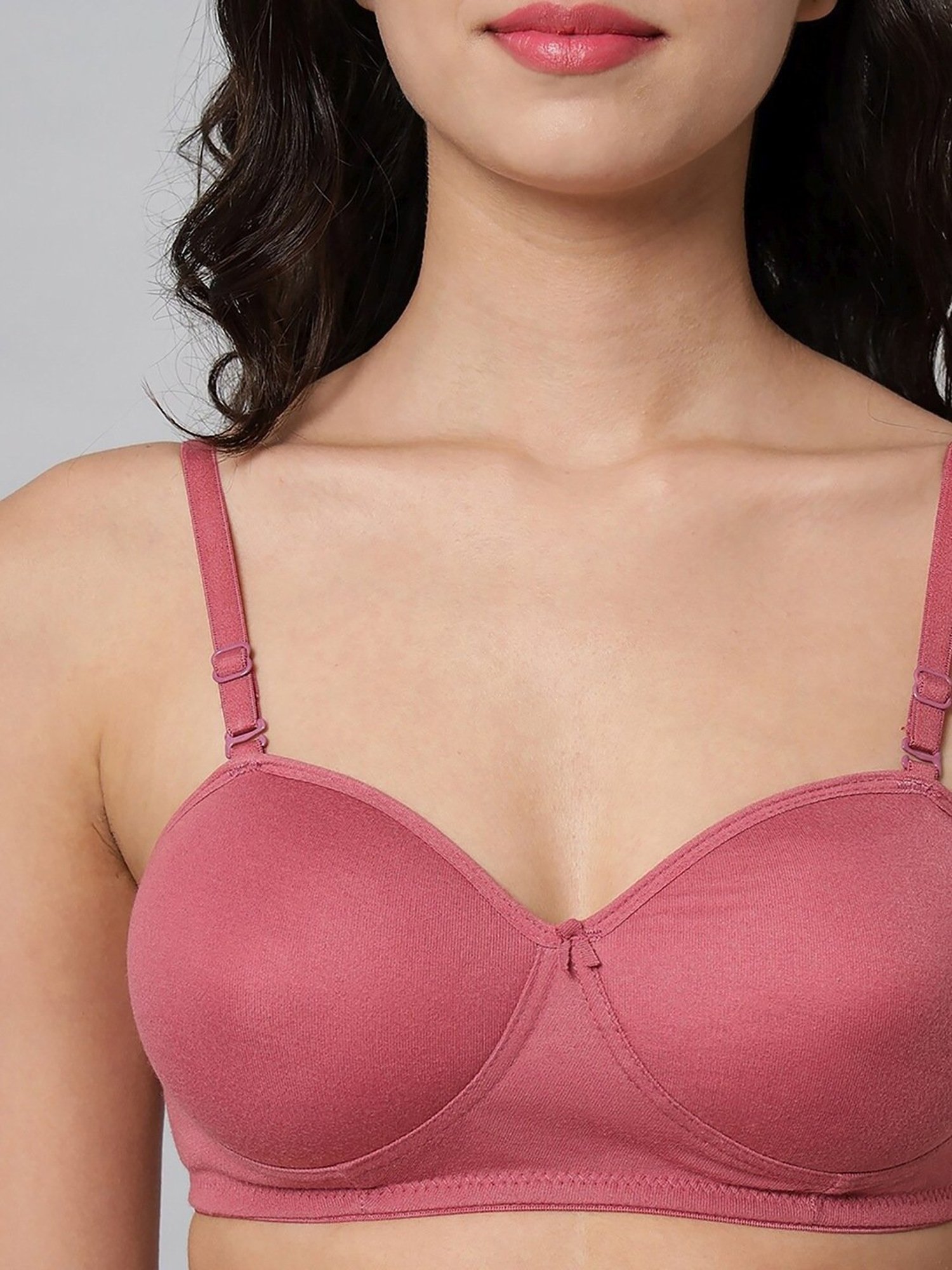 AROUSY Pink & Blue Cotton Demi Cup Bra - Pack Of 2