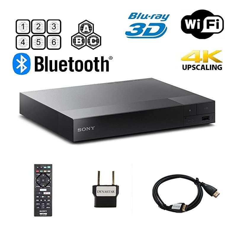 Sony BDP-S6700 Multi Region Blu-ray DVD Region Free Player 110-240 Volts;  HDMI Cable &  Plug Adapter Package WiFi / 3D/ 4K UpScaling Smart Region Free