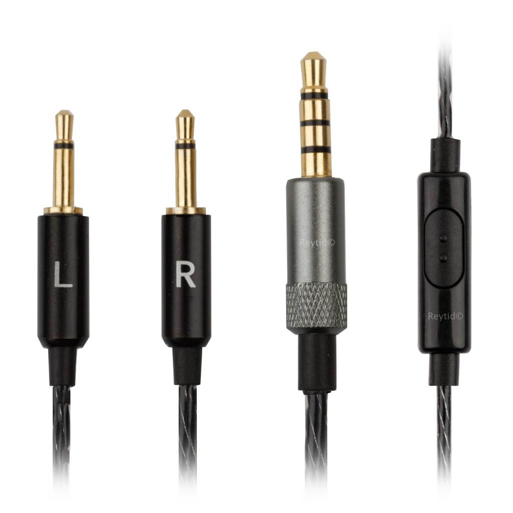 REYTID Replacement Audio Cable Compatible with Bowers & Wilkins P3 (B&W) Headphones - 1.2m Lead - Compatible with iPhone and Android
