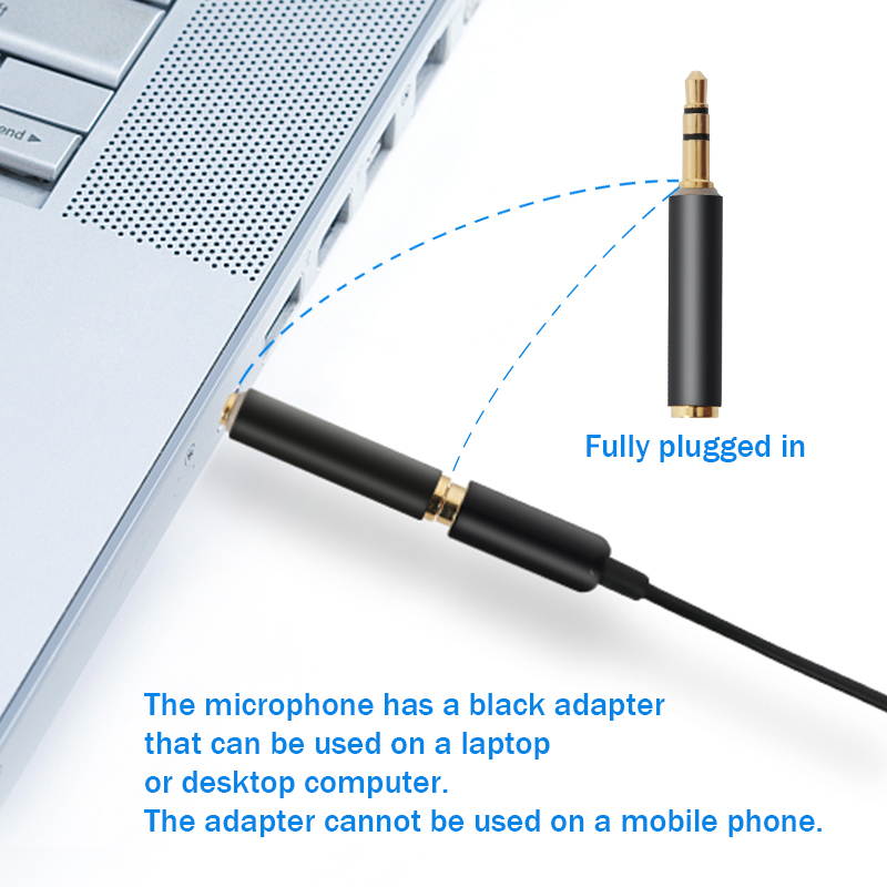 Depusheng 1.45m Mini Portable Microphone Condenser Clip-on Lapel Lavalier Mic Wired Mikrofo/Microfon for Phone Laptop