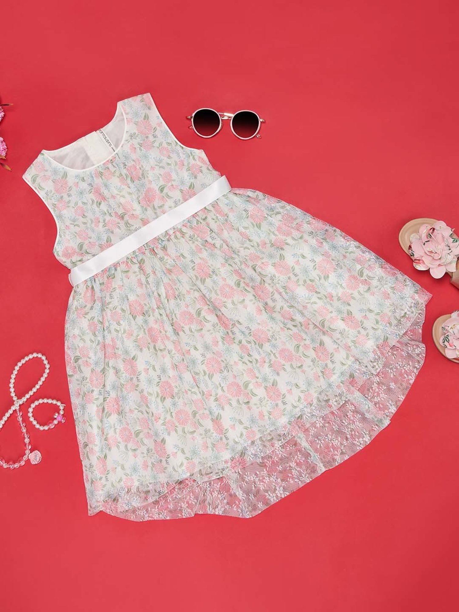 Budding Bees Kids Multicolor Floral Print Dress