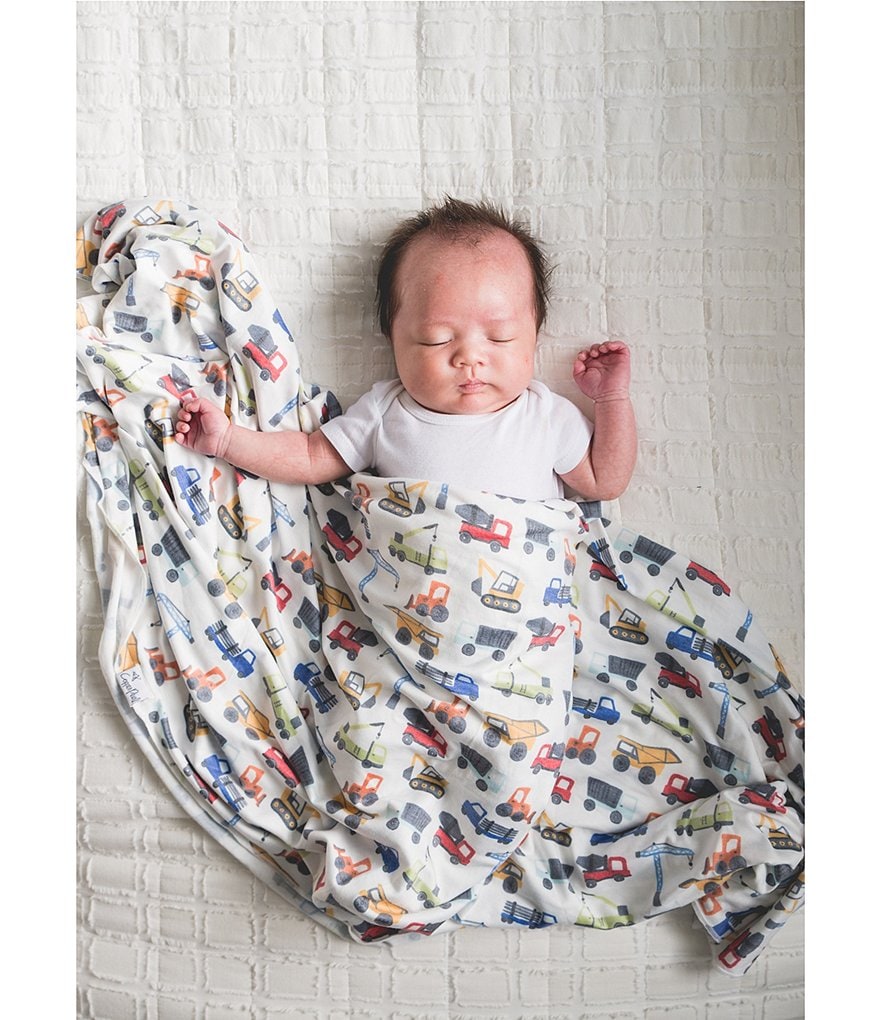 Copper Pearl Baby Boys Diesel Truck Knit Swaddle Blanket