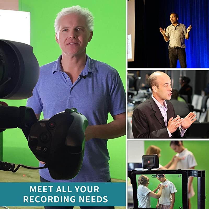 Microphone Rechargeable Omnidirectional Clip On Lapel Mic with LED Indicator for Recording Interview VloggingCamera DSLR Smartphone Laptop with Noise Cancellation