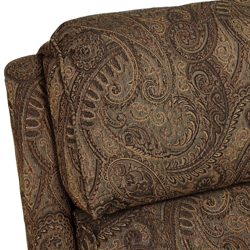 Kensington Hill Beaumont Warm Brown Paisley Push-Thru Arm 3-Way Recliner