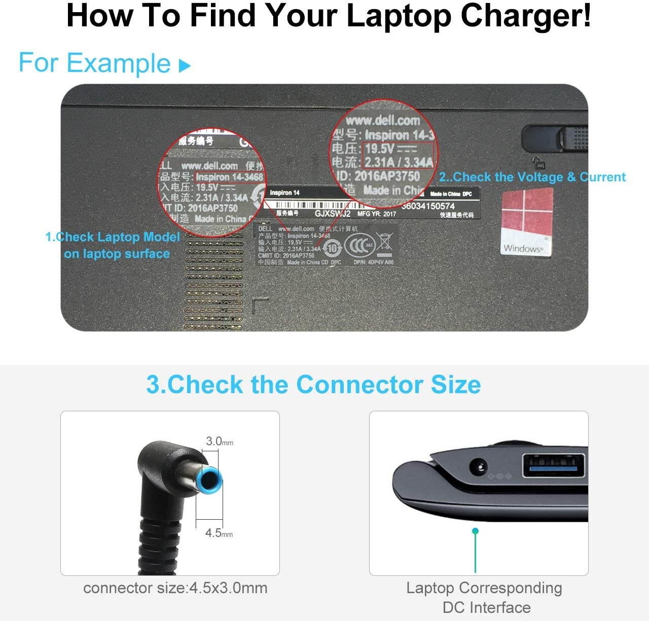 45W AC Adapter Laptop Charger for HP Pavilion X360 13 14 14m 15 M1 M3 Charger 15-f272wm 15-f387wm 15-f233wm 15-f222wm 15-f211wm 15-f337wm m3-u103dx m3-u001dx 14m-ba013dx Notebook Power Supply Cord