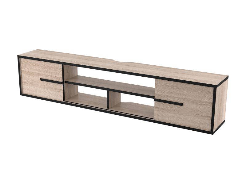 Furniture of America Evermore Modern Wood Floating 60" TV Stand in Oak