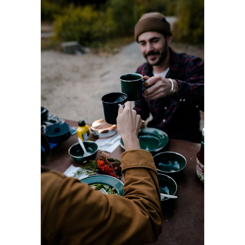 Stansport Enamel Camping Tableware Set 24 Pieces Green