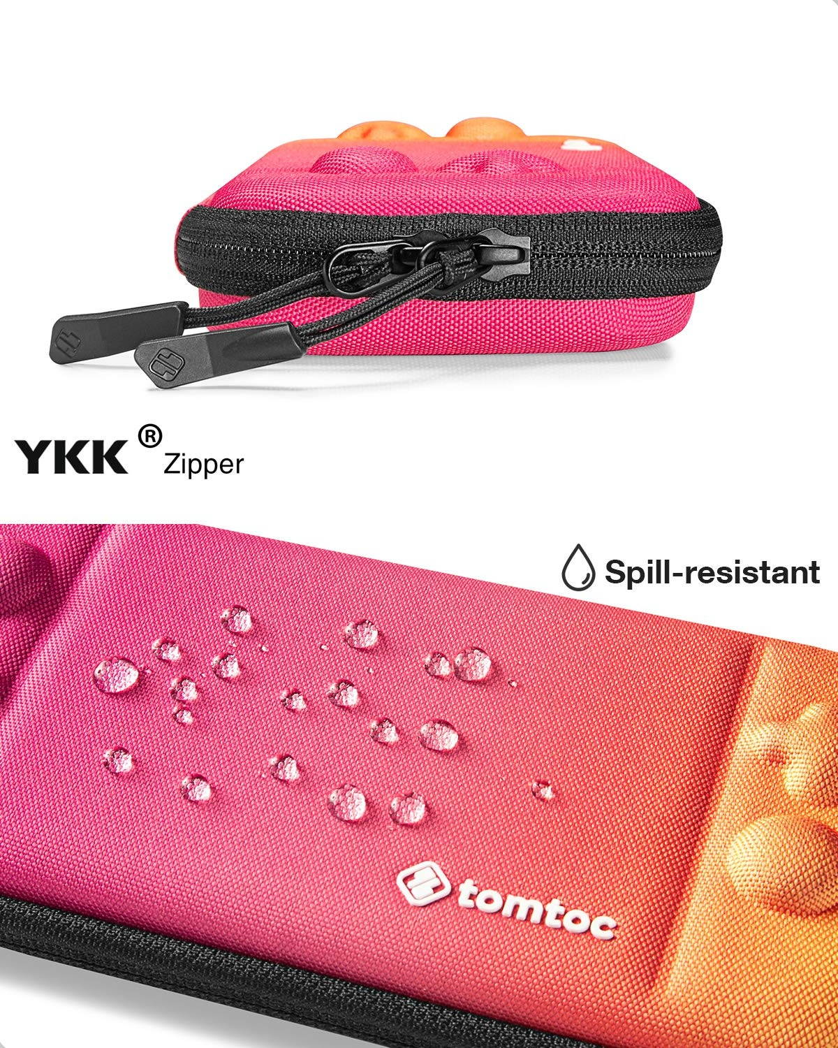 tomtoc Slim Carry Case for Nintendo Switch Lite, Protective Portable Carrying Cases with [Original Patent], Travel Storage Hard Shell with 8 Game Cartridges and Military Level Protection