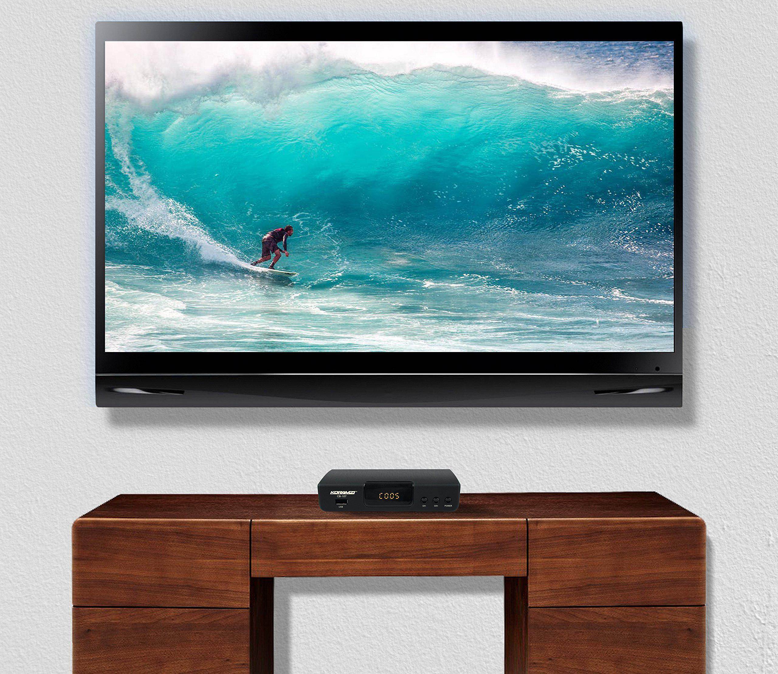 KORAMZI HDTV Digital TV Converter Box ATSC with USB Input for Recording and Media Player (Latest Edition) CB-107