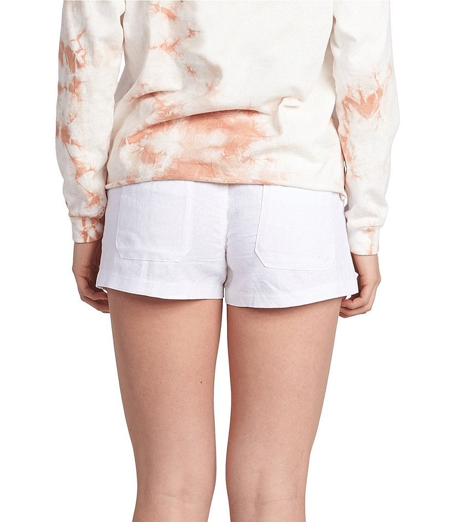 Guess Brynn Tropical Floral Mid Rise Linen Shorts