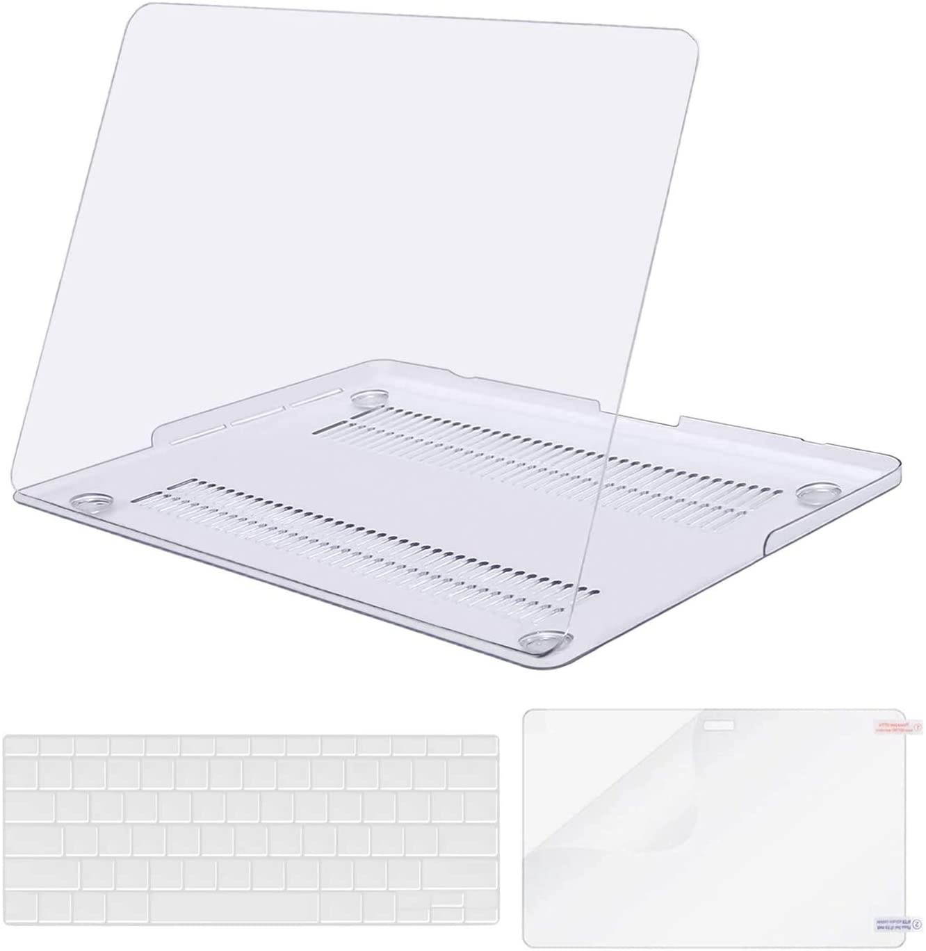 MOSISO Plastic Hard Shell Case & Keyboard Cover & Screen Protector Only Compatible with Older Version MacBook Pro Retina 15 inch (Model: A1398, Release 2015 - end 2012), Crystal Clear