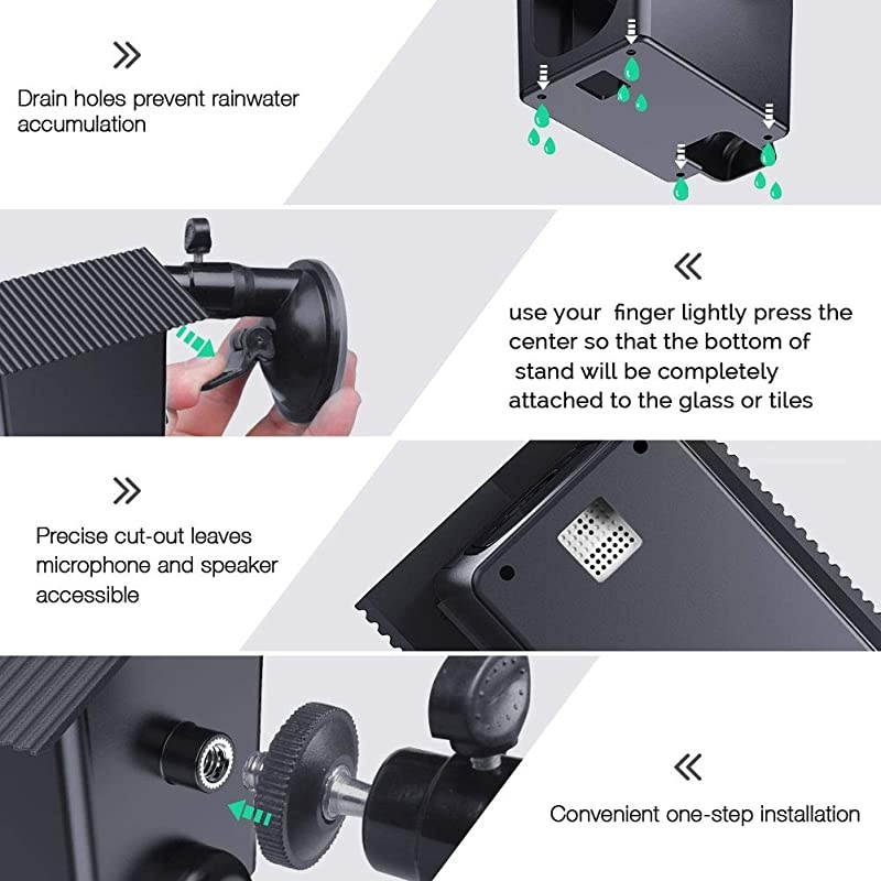 Protective Weatherproof Housing + Suction Cup Mount for Arlo Pro Arlo Pro 2Compatible Mount for Tiles and GlassSturdyampStable 2 Pack