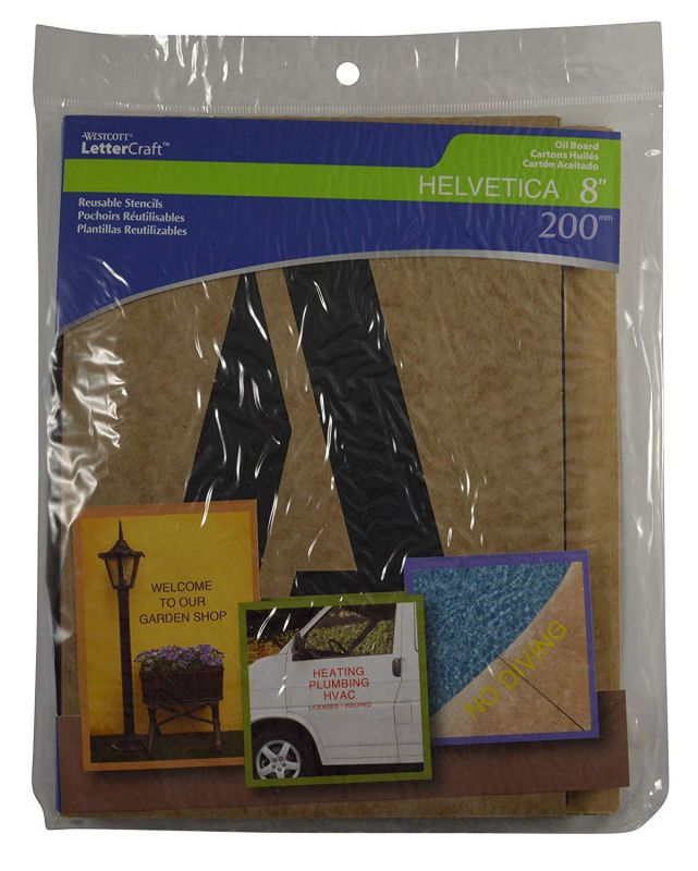 Westcott LetterCraft 8" Capital Letters and Numbers Oil Board Stencil Kit