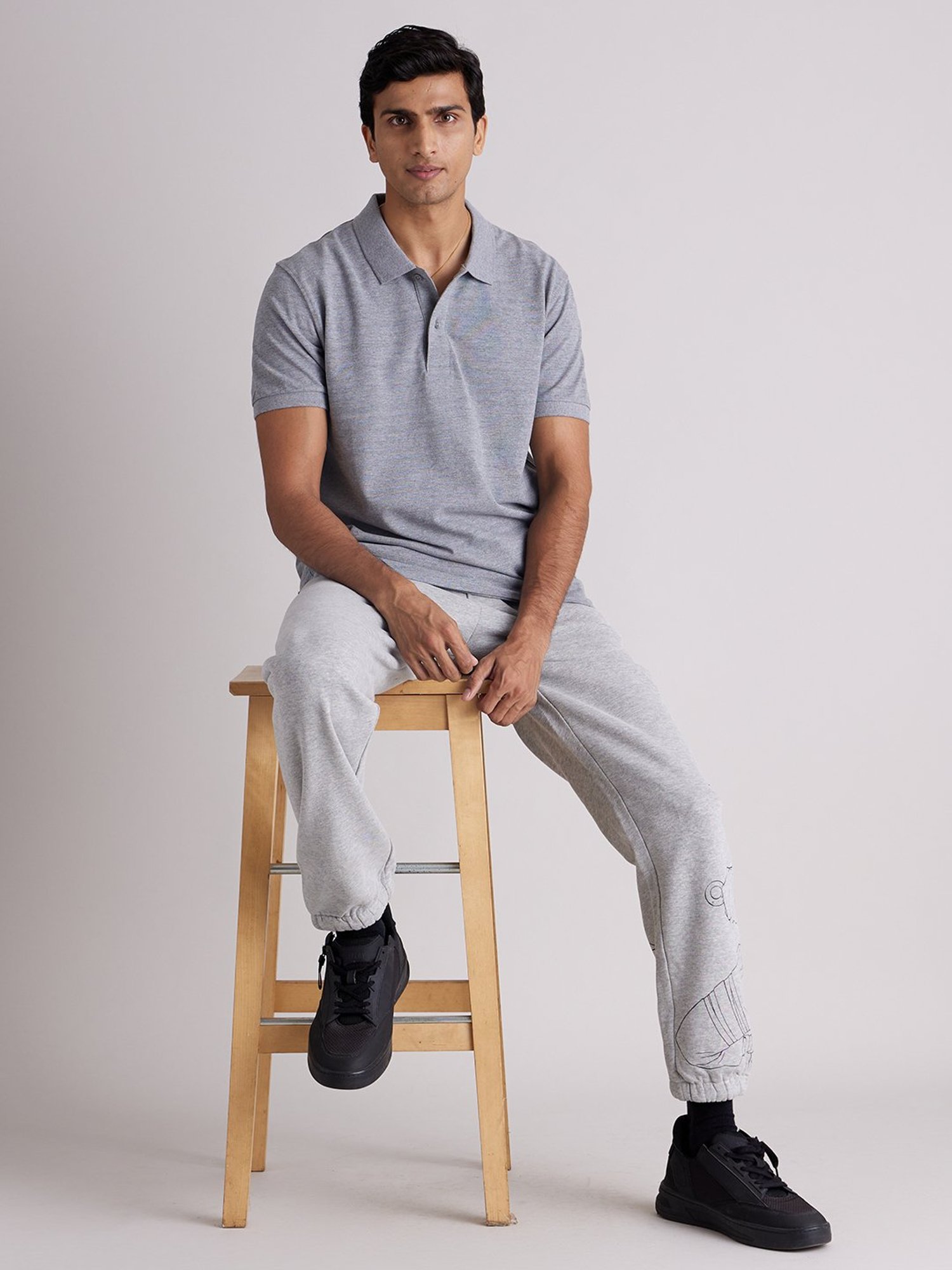 Parx Black Jogger Fit Joggers