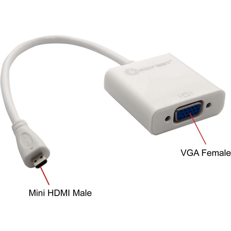 IO Crest Active Mini HDMI Male to VGA Female Adapter - 6.90" Mini-HDMI/VGA Video Cable for Video Device