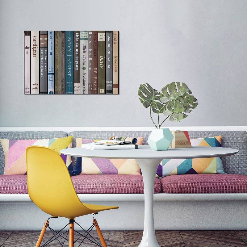Taylor Swift Folklore As Books by Jordan Bolton Unframed Wall Canvas - iCanvas