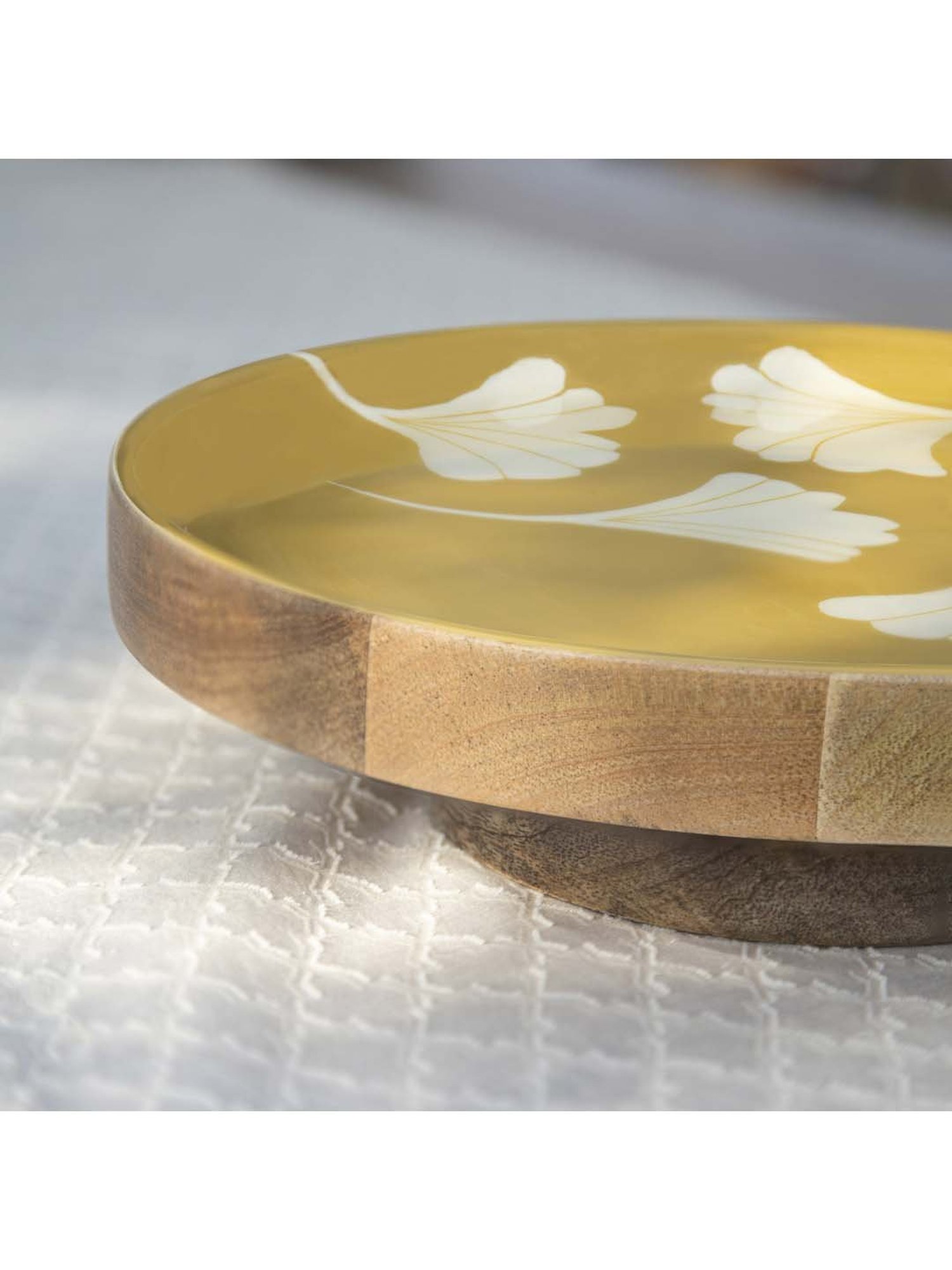 India Circus Color Bordered Blue Bone China Cake Stand