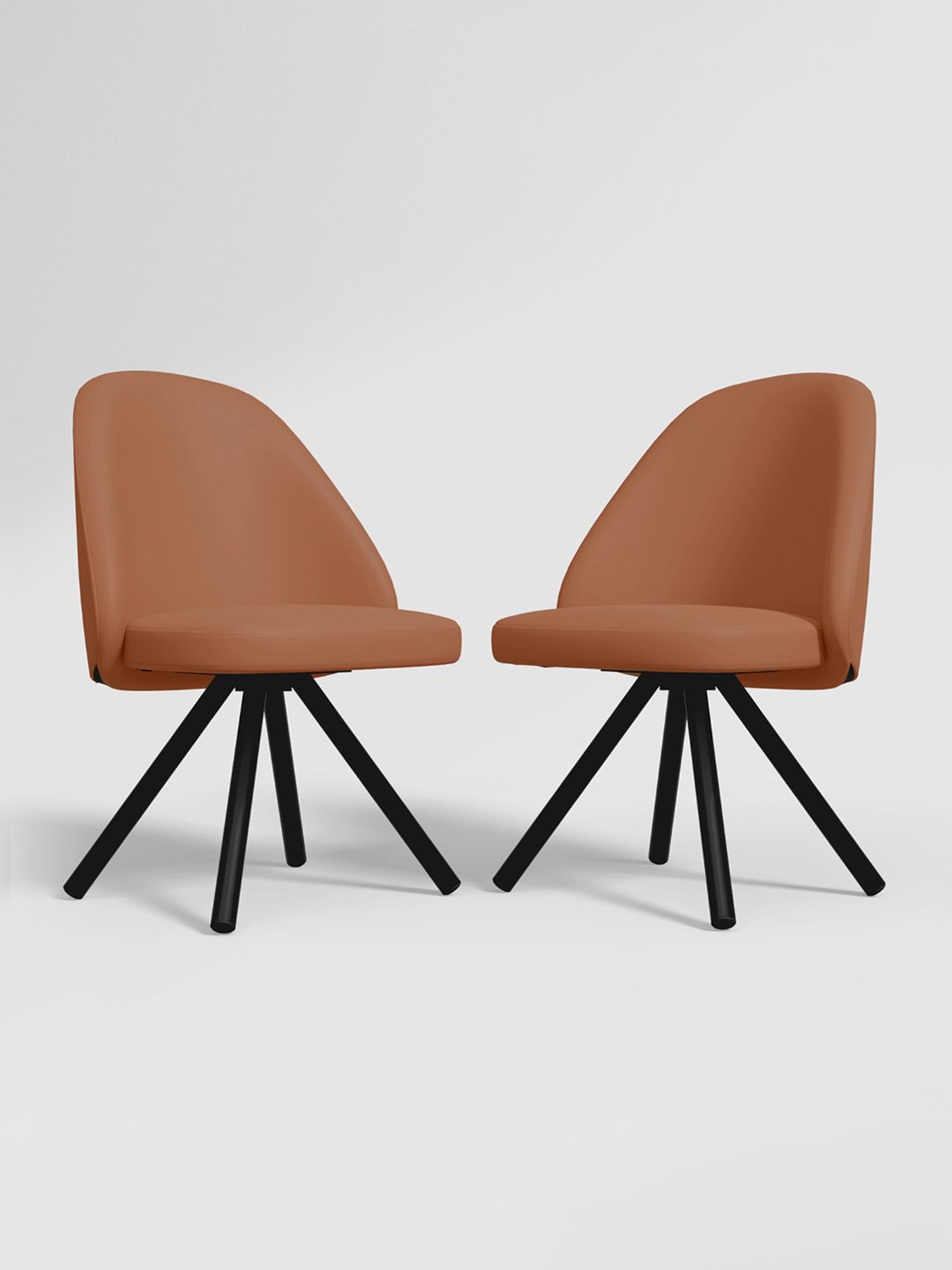 Godrej Interio Fraise Brown Leather Dining Chair (Set of 2)