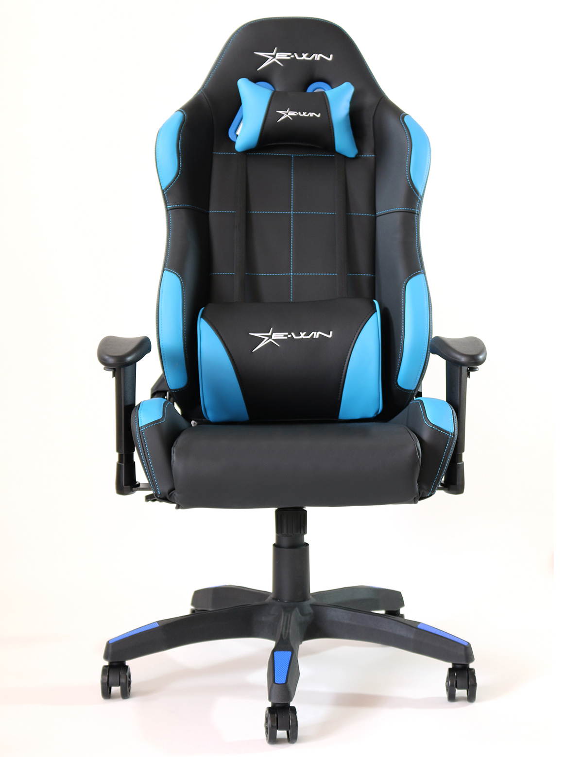 EWin Gaming and Office Chair CLD Calling Series Ergonomic With Head and Back Pillows (Black and Blue)