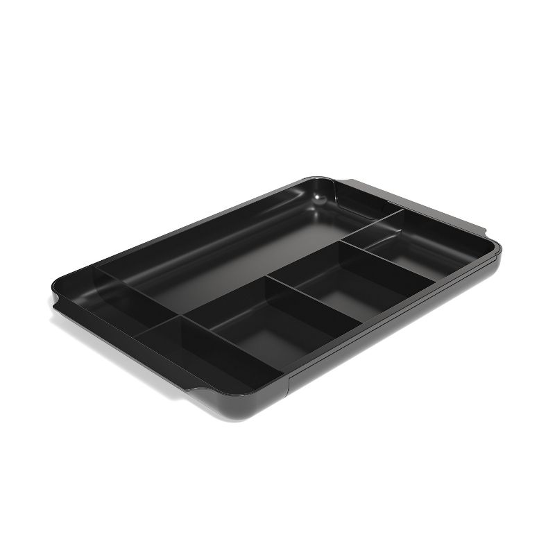 TRU RED 7-Compartment Expandable Plastic Drawer Organizer, Black TR58204