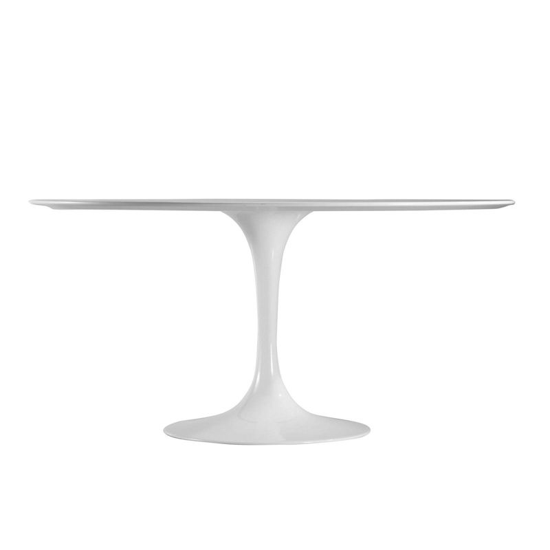 60" Grant Contemporary Oval Wood Top Dining Table White - Poly and Bark