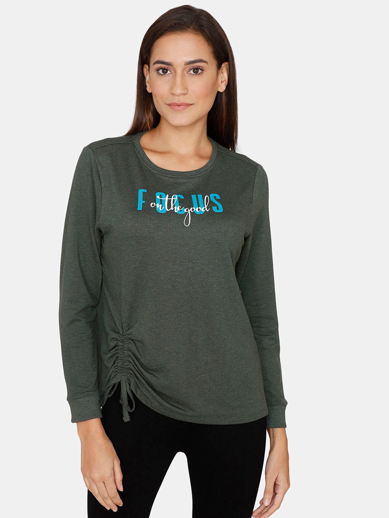 Zivame Green Graphic Print Top