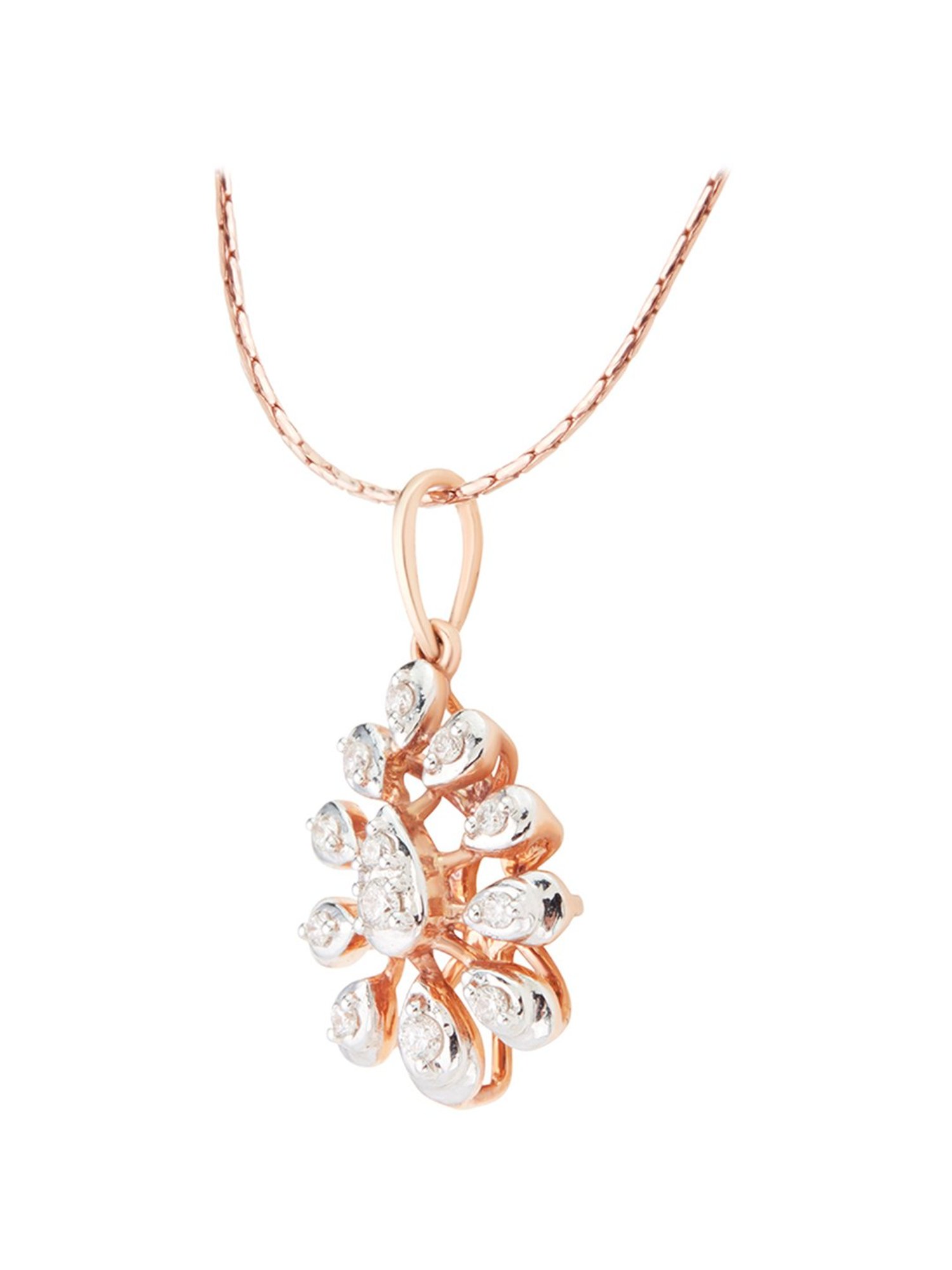 Waman Hari Pethe Jewellers 18k Rose Gold & Diamond Pendant without Chain for Women