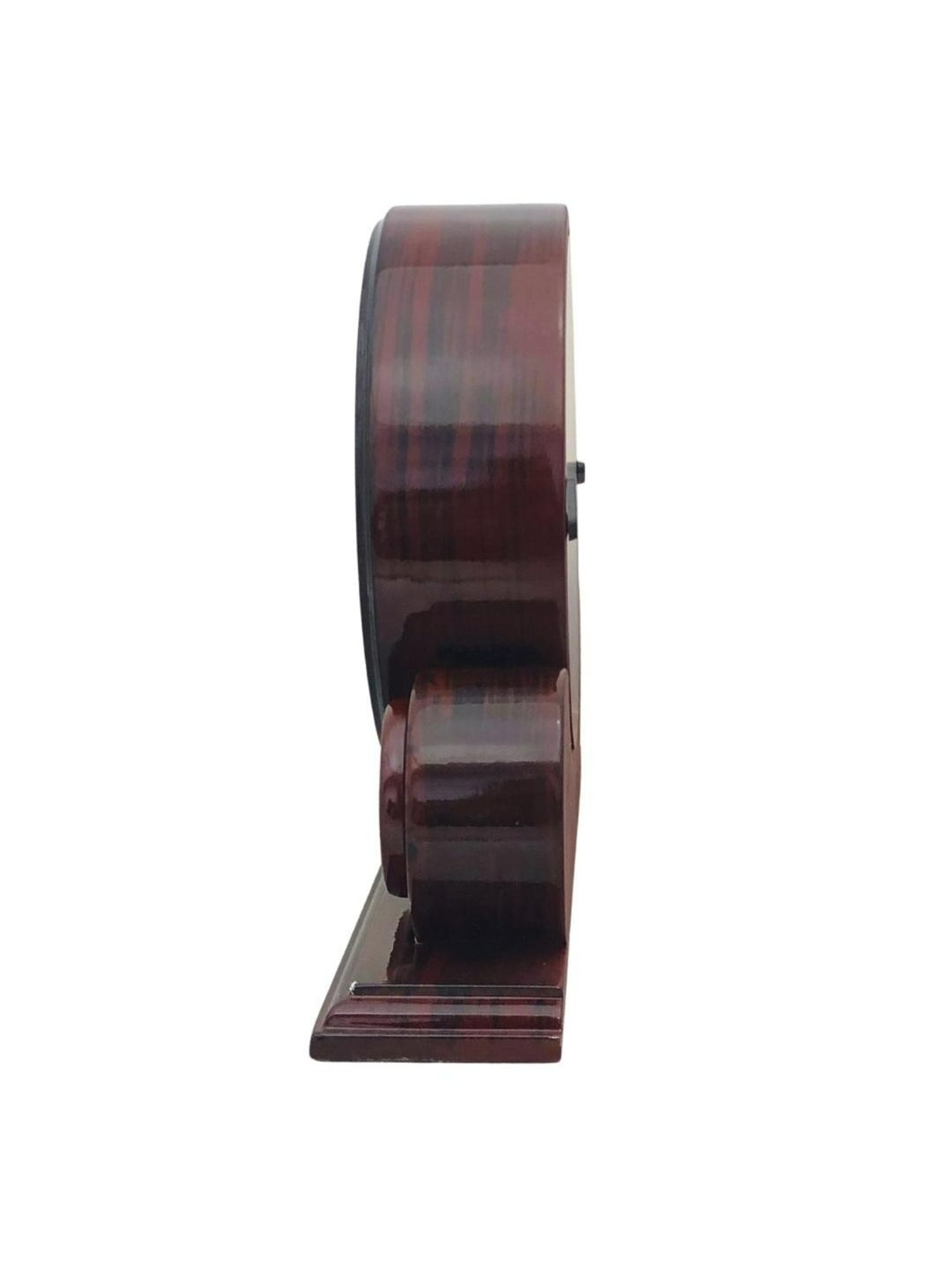 CHRONIKLE Round Rosewood Brown Wood Table or Desk Clock