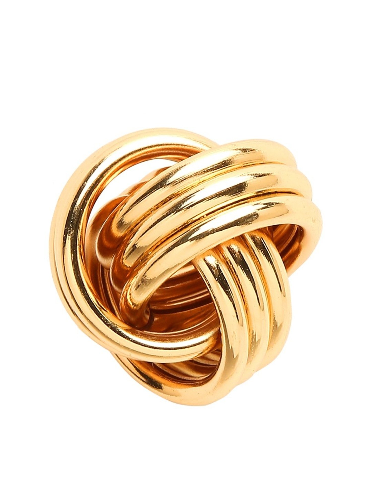 YouBella Contemporary Golden Golden Stud Earrings for Women