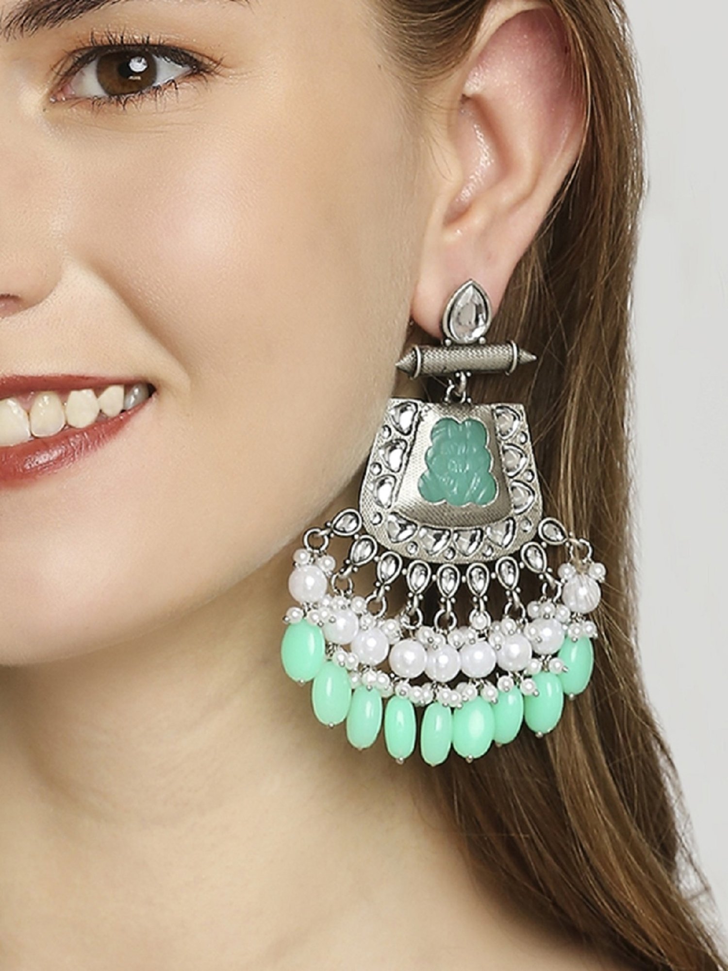 Sri Jagdamba Pearls Black Rosy Pearl Drop Earrings