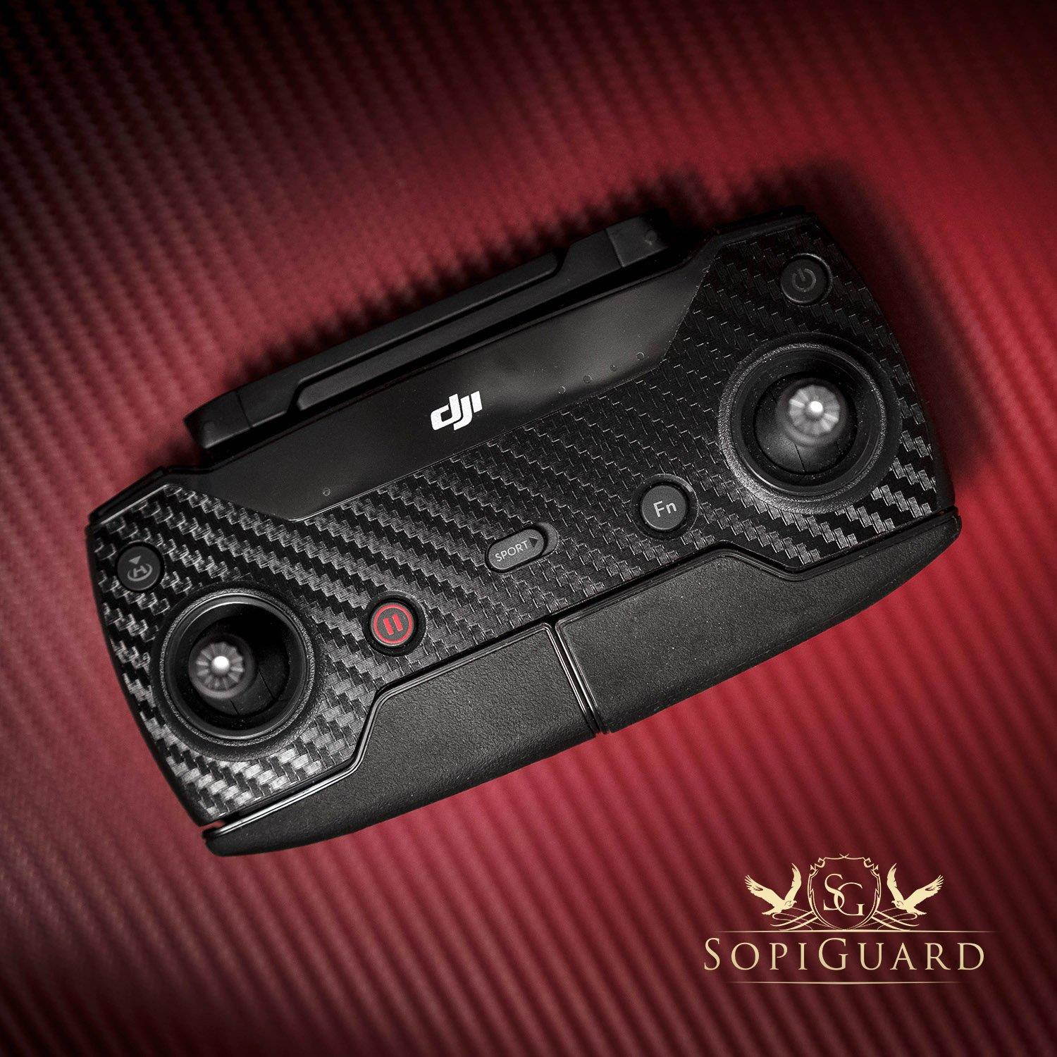 SopiGuard 3M White Carbon Fiber Precision Edge-to-Edge Coverage Vinyl Sticker Skin Controller 3 x Battery Wraps for DJI Spark